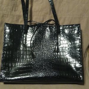 Liz Claiborne black faux snake skin purse